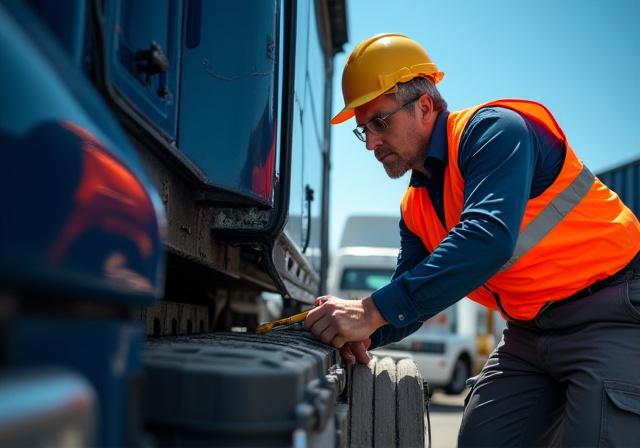 Kings Ransome driver performing safety inspection