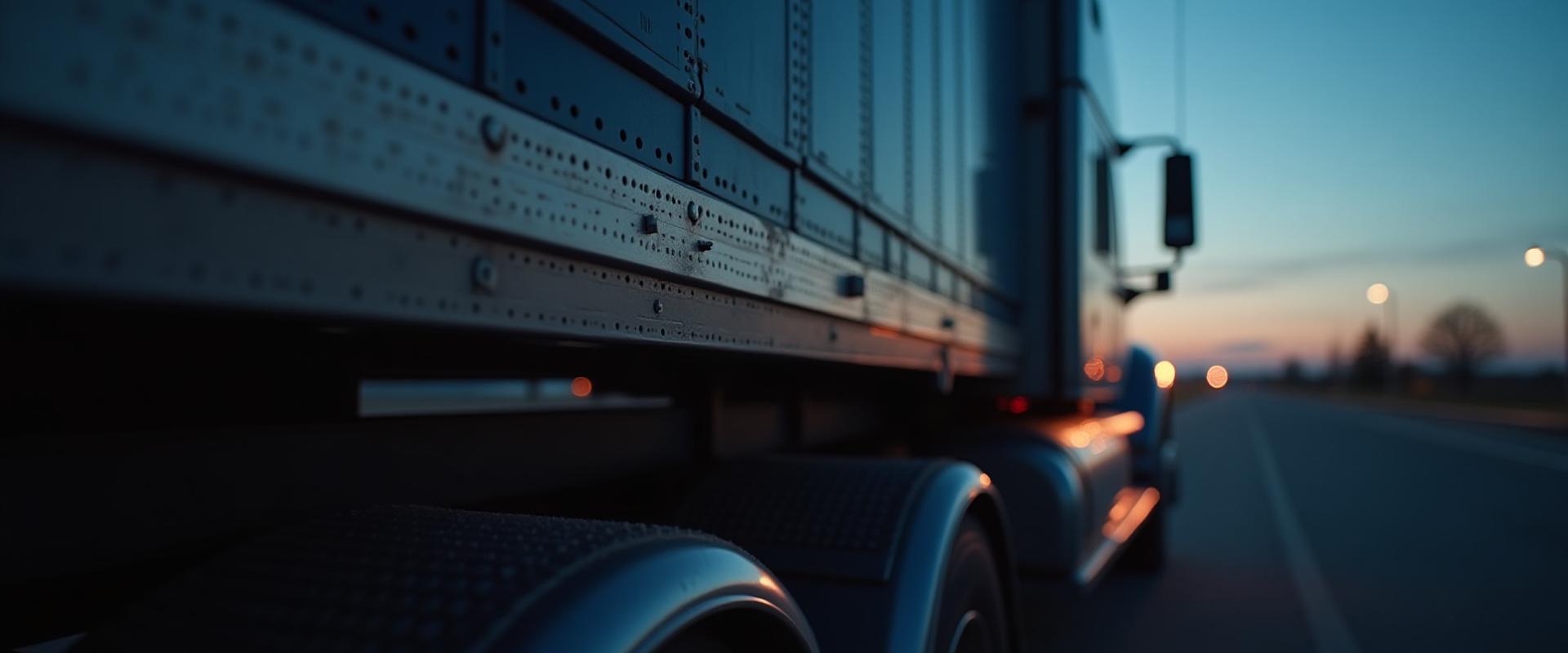 Close up of a modern Thermo King refrigerator unit on a heavy duty truck trailer at dusk